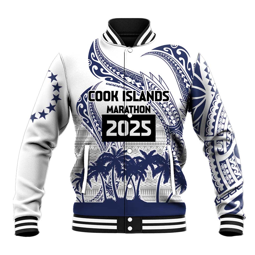 Cook Islands Marathon 2025-Pursuit in Paradise Baseball Jacket Blue Color LT03 Unisex Blue - Polynesian Pride