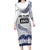 Cook Islands Marathon 2025-Pursuit in Paradise Family Matching Long Sleeve Bodycon Dress and Hawaiian Shirt Blue Color