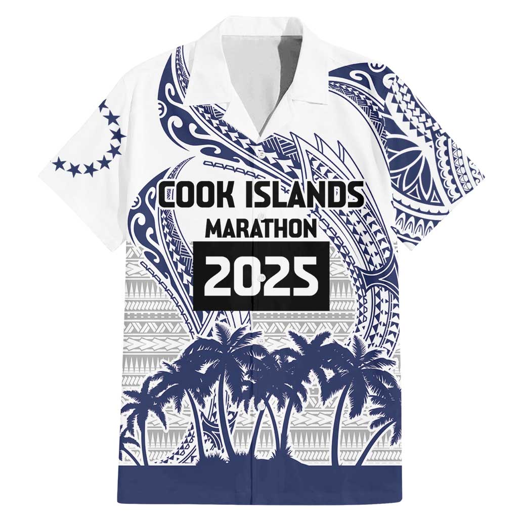 Cook Islands Marathon 2025-Pursuit in Paradise Family Matching Mermaid Dress and Hawaiian Shirt Blue Color