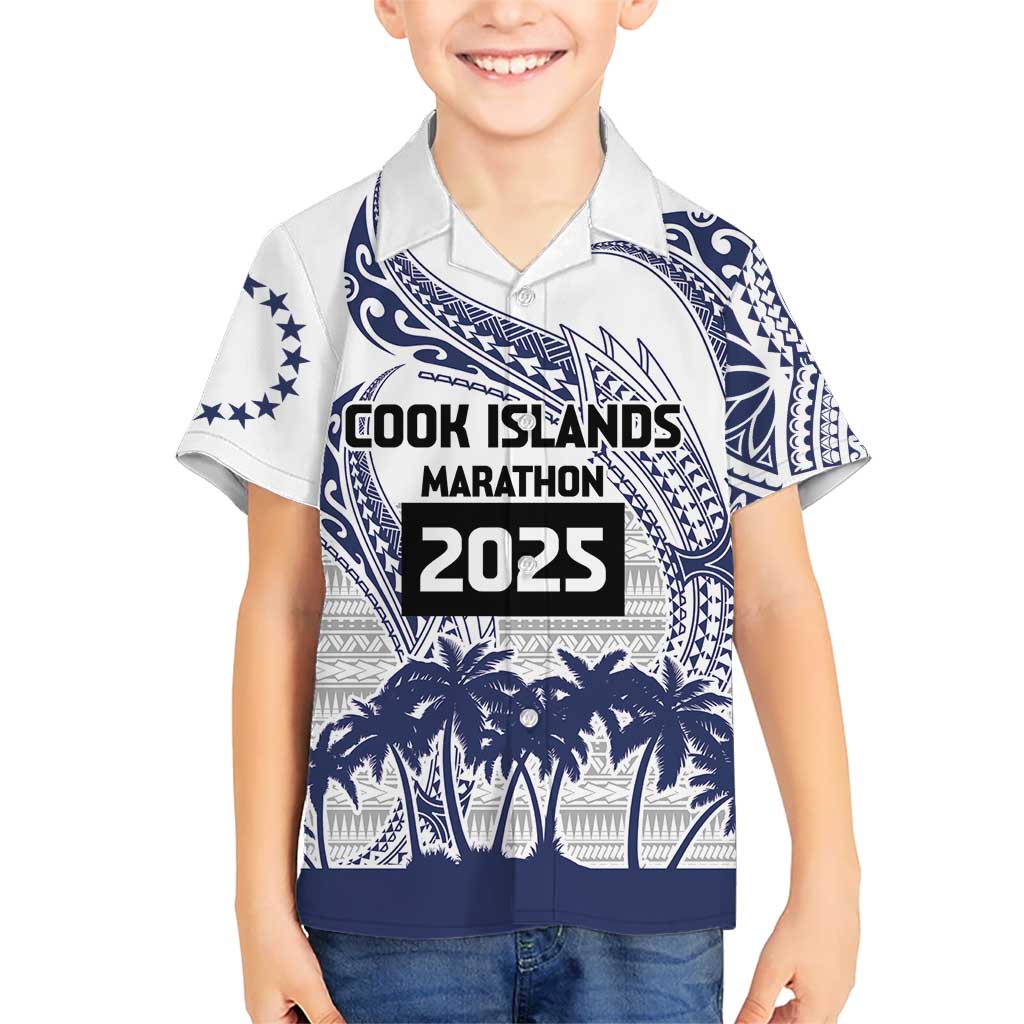Cook Islands Marathon 2025-Pursuit in Paradise Kid Hawaiian Shirt Blue Color
