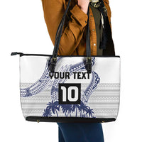 Cook Islands Marathon 2025-Pursuit in Paradise Leather Tote Bag Blue Color LT03 - Polynesian Pride