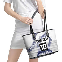 Cook Islands Marathon 2025-Pursuit in Paradise Leather Tote Bag Blue Color LT03 - Polynesian Pride