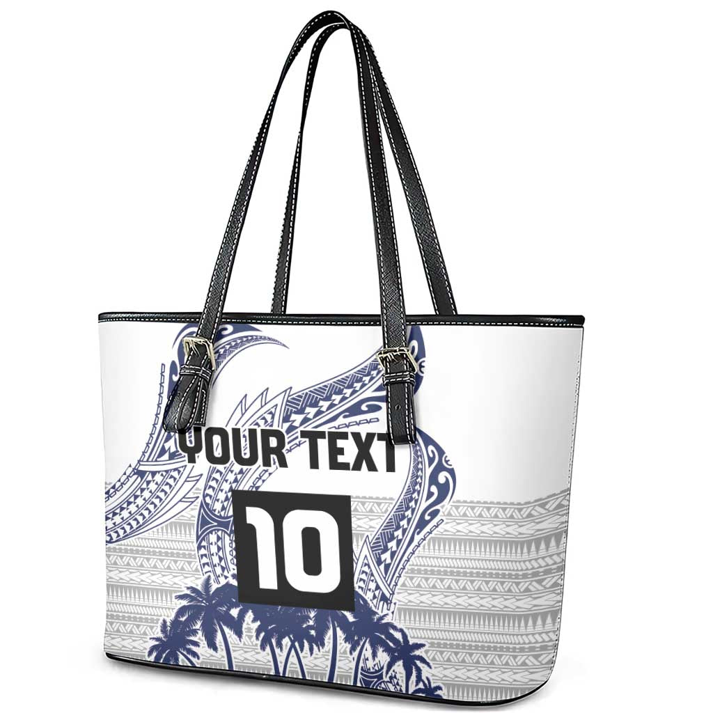 Cook Islands Marathon 2025-Pursuit in Paradise Leather Tote Bag Blue Color LT03 - Polynesian Pride