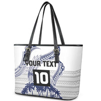 Cook Islands Marathon 2025-Pursuit in Paradise Leather Tote Bag Blue Color LT03 - Polynesian Pride