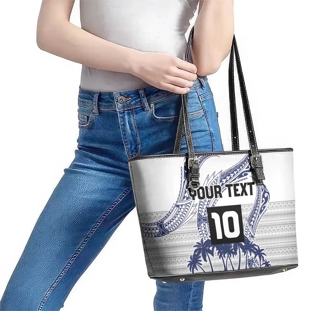 Cook Islands Marathon 2025-Pursuit in Paradise Leather Tote Bag Blue Color LT03 - Polynesian Pride