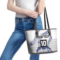 Cook Islands Marathon 2025-Pursuit in Paradise Leather Tote Bag Blue Color LT03 - Polynesian Pride