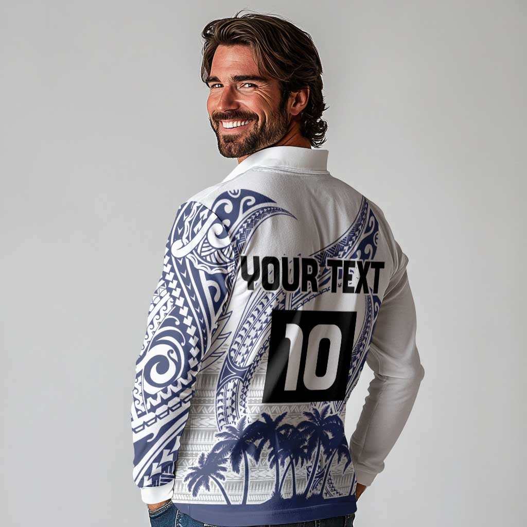 Cook Islands Marathon 2025-Pursuit in Paradise Long Sleeve Polo Shirt Blue Color