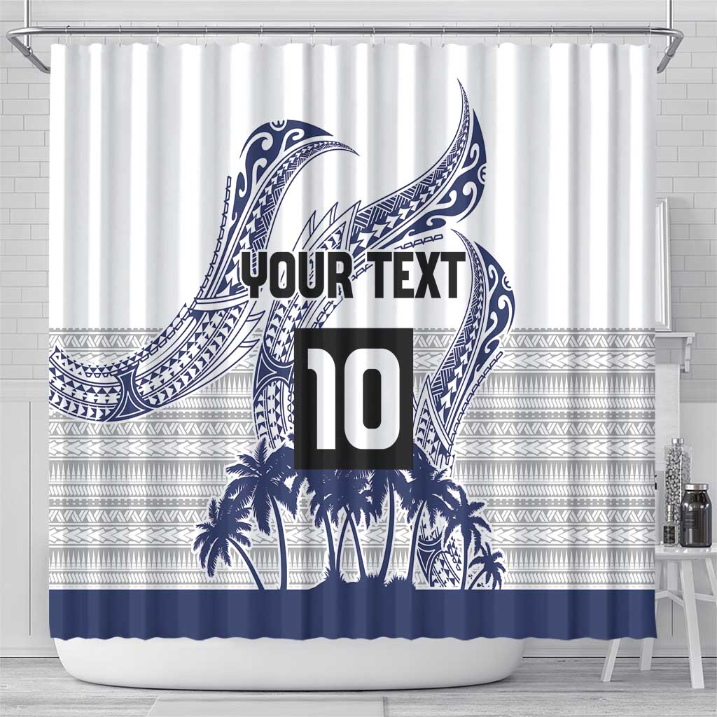 Cook Islands Marathon 2025-Pursuit in Paradise Shower Curtain Blue Color