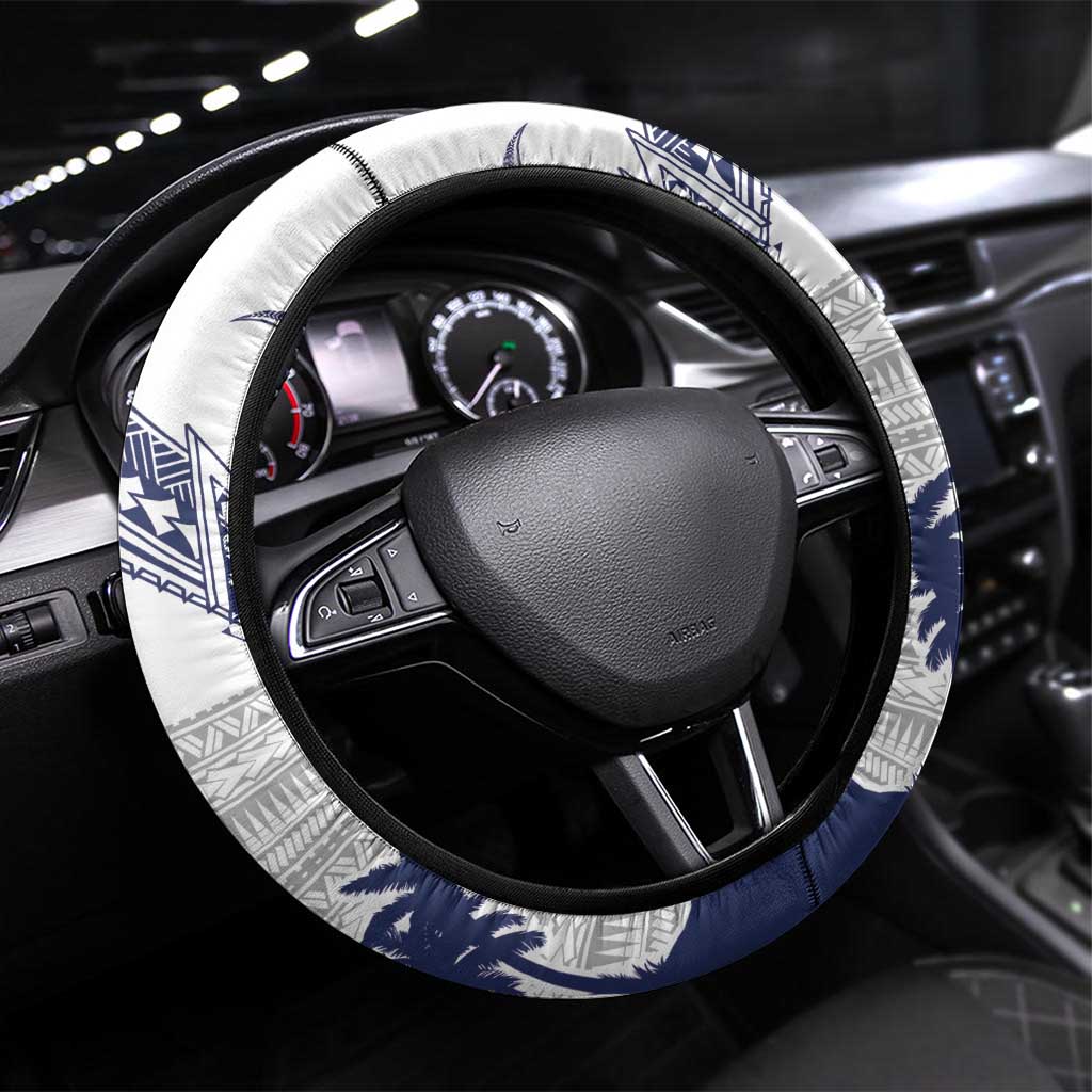 Cook Islands Marathon 2025-Pursuit in Paradise Steering Wheel Cover Blue Color LT03 Universal Fit Blue - Polynesian Pride