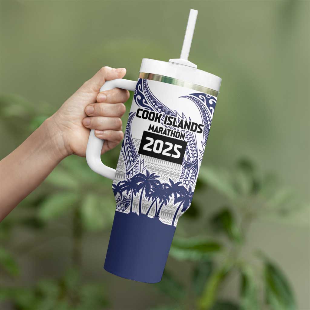 Cook Islands Marathon 2025-Pursuit in Paradise Tumbler With Handle Blue Color LT03 - Polynesian Pride