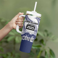 Cook Islands Marathon 2025-Pursuit in Paradise Tumbler With Handle Blue Color LT03 - Polynesian Pride