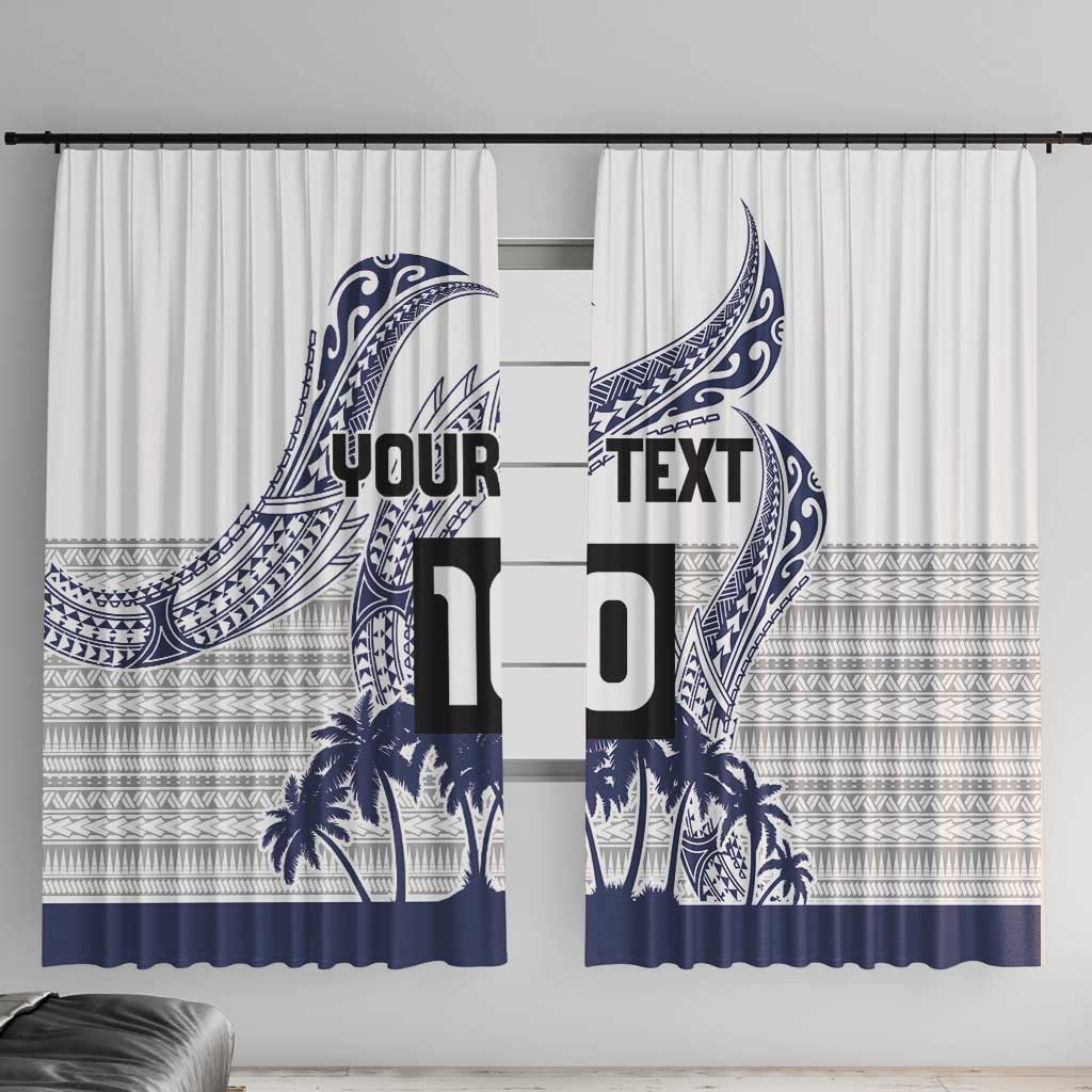 Cook Islands Marathon 2025-Pursuit in Paradise Window Curtain Blue Color LT03 With Hooks Blue - Polynesian Pride