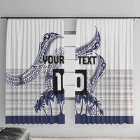 Cook Islands Marathon 2025-Pursuit in Paradise Window Curtain Blue Color LT03 With Hooks Blue - Polynesian Pride