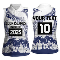 Cook Islands Marathon 2025-Pursuit in Paradise Women Sleeveless Polo Shirt Blue Color