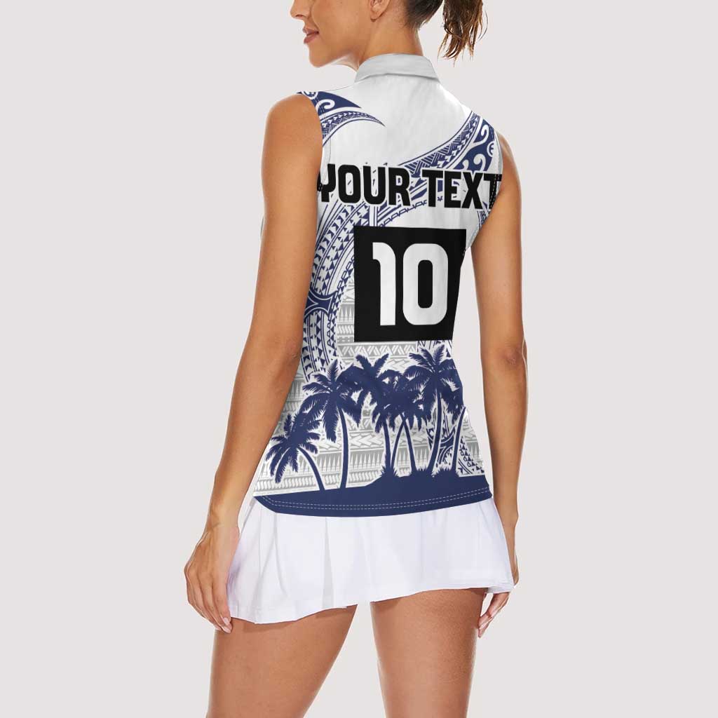 Cook Islands Marathon 2025-Pursuit in Paradise Women Sleeveless Polo Shirt Blue Color