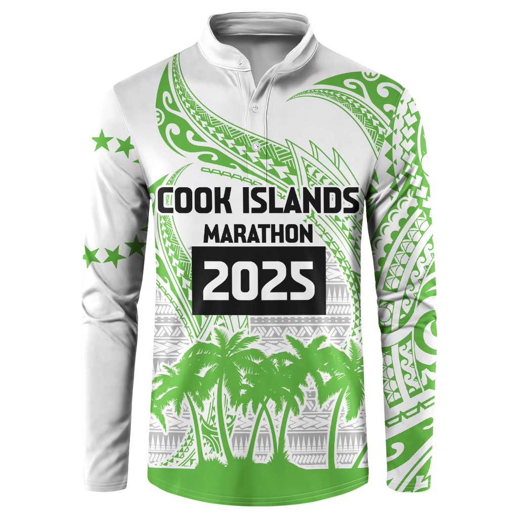 Cook Islands Marathon 2025-Pursuit in Paradise Button Sweatshirt Green Color LT03 Green - Polynesian Pride