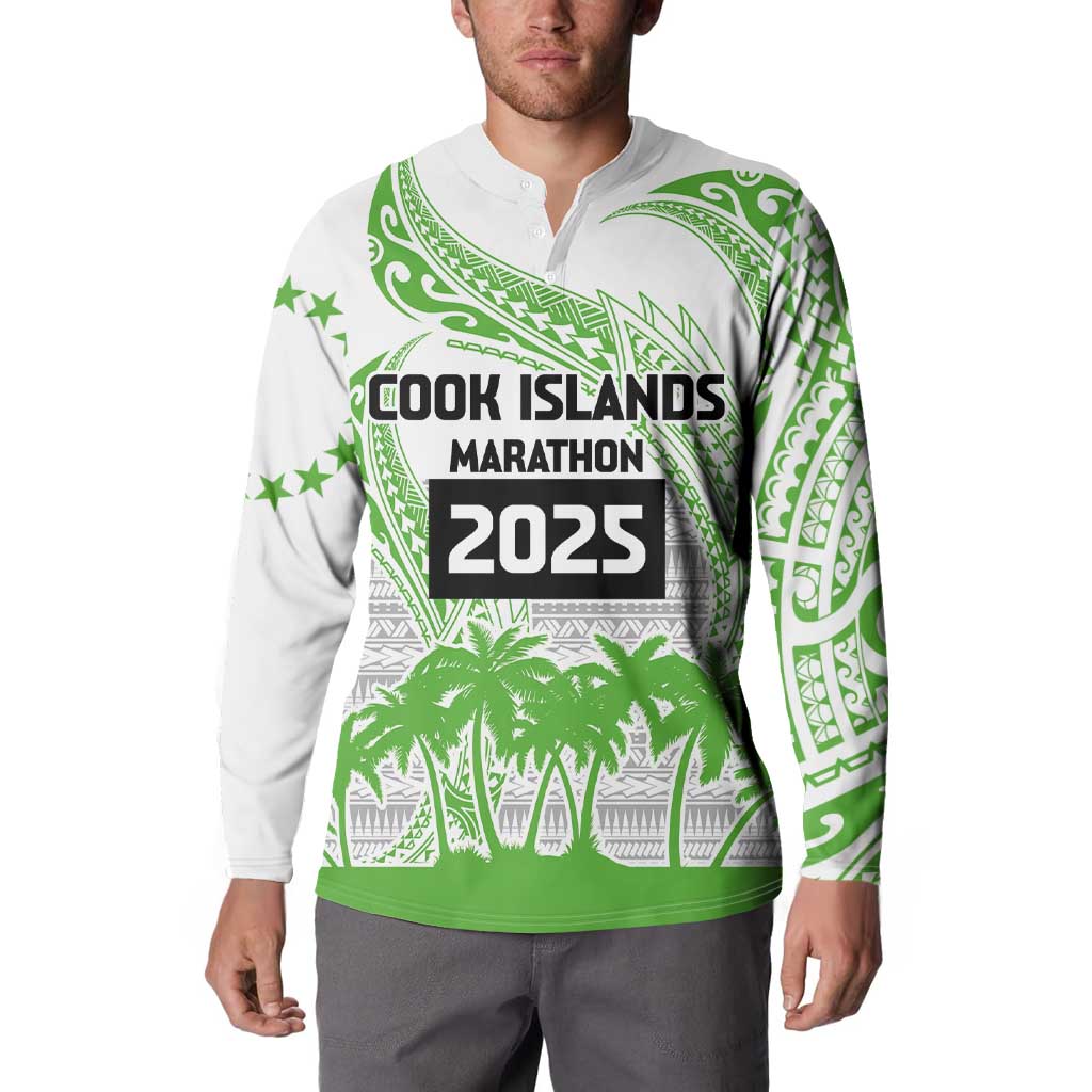 Cook Islands Marathon 2025-Pursuit in Paradise Button Sweatshirt Green Color LT03 - Polynesian Pride