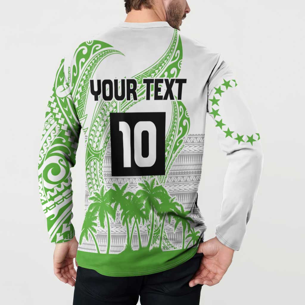 Cook Islands Marathon 2025-Pursuit in Paradise Button Sweatshirt Green Color LT03 - Polynesian Pride