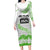 Cook Islands Marathon 2025-Pursuit in Paradise Family Matching Long Sleeve Bodycon Dress and Hawaiian Shirt Green Color