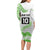 Cook Islands Marathon 2025-Pursuit in Paradise Family Matching Long Sleeve Bodycon Dress and Hawaiian Shirt Green Color