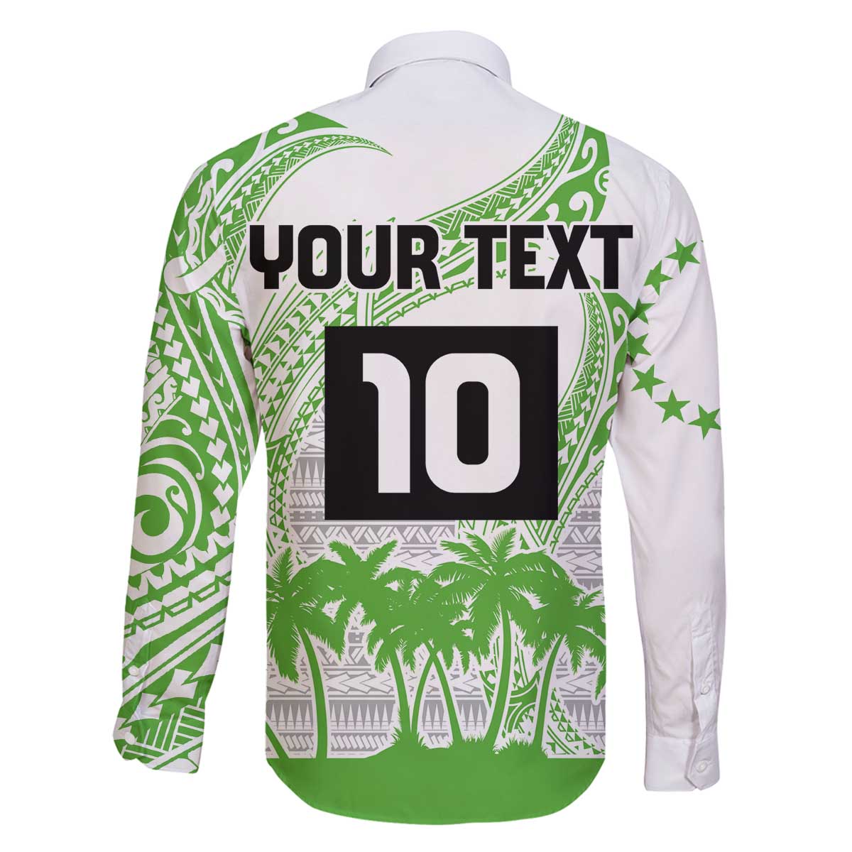 Cook Islands Marathon 2025-Pursuit in Paradise Family Matching Off The Shoulder Long Sleeve Dress and Hawaiian Shirt Green Color