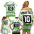 Cook Islands Marathon 2025-Pursuit in Paradise Family Matching Off Shoulder Short Dress and Hawaiian Shirt Green Color