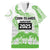 Cook Islands Marathon 2025-Pursuit in Paradise Family Matching Off Shoulder Short Dress and Hawaiian Shirt Green Color