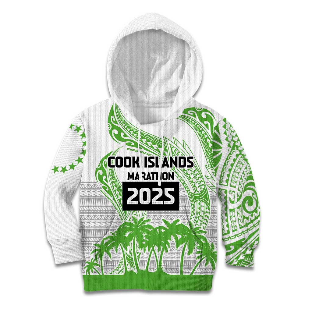 Cook Islands Marathon 2025-Pursuit in Paradise Kid Hoodie Green Color