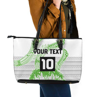 Cook Islands Marathon 2025-Pursuit in Paradise Leather Tote Bag Green Color LT03 - Polynesian Pride