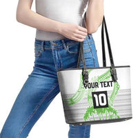 Cook Islands Marathon 2025-Pursuit in Paradise Leather Tote Bag Green Color LT03 - Polynesian Pride