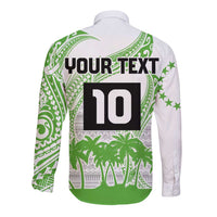 Cook Islands Marathon 2025-Pursuit in Paradise Long Sleeve Button Shirt Green Color LT03 - Polynesian Pride