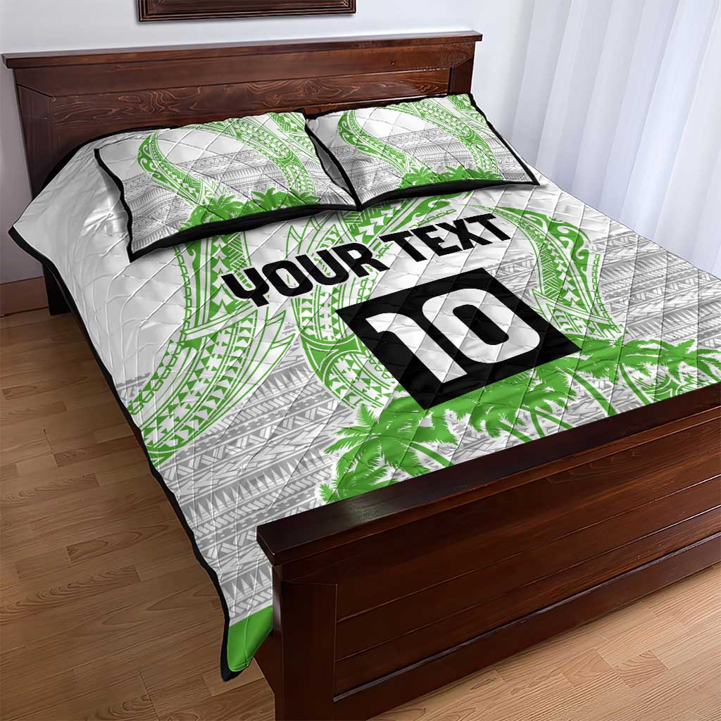 Cook Islands Marathon 2025-Pursuit in Paradise Quilt Bed Set Green Color LT03 - Polynesian Pride