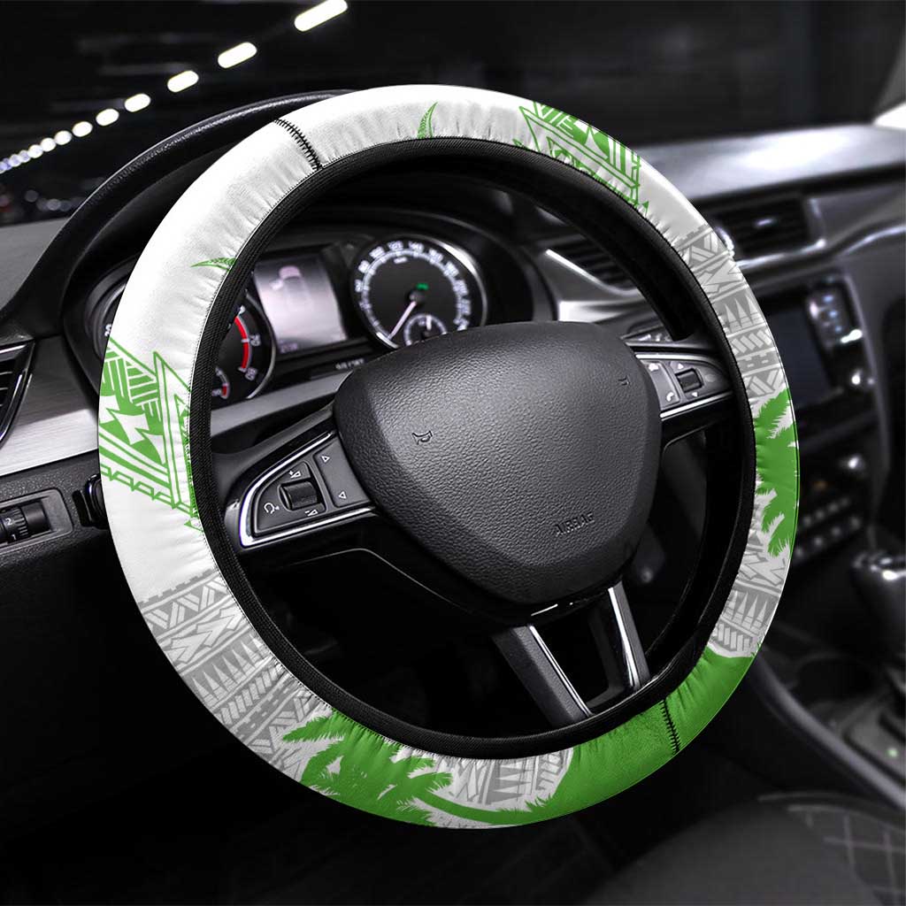 Cook Islands Marathon 2025-Pursuit in Paradise Steering Wheel Cover Green Color LT03 Universal Fit Green - Polynesian Pride