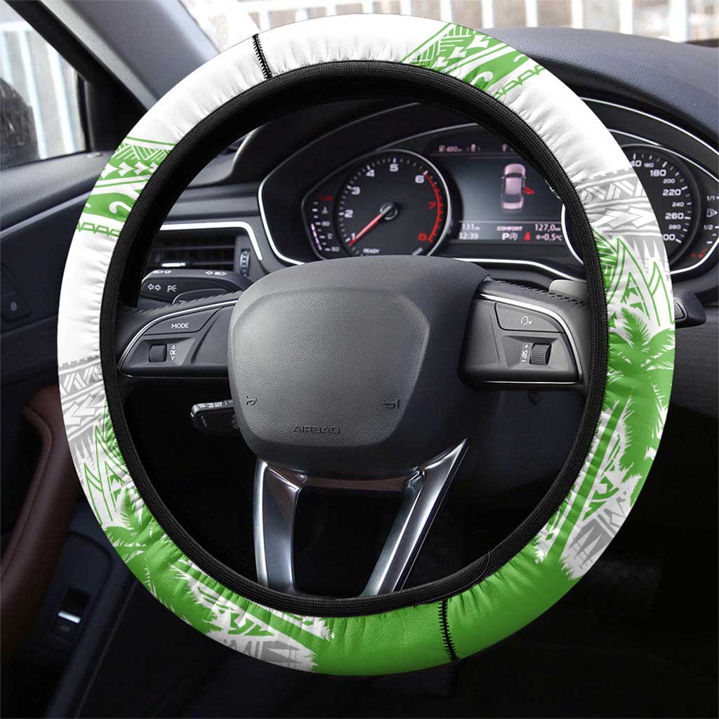 Cook Islands Marathon 2025-Pursuit in Paradise Steering Wheel Cover Green Color LT03 - Polynesian Pride