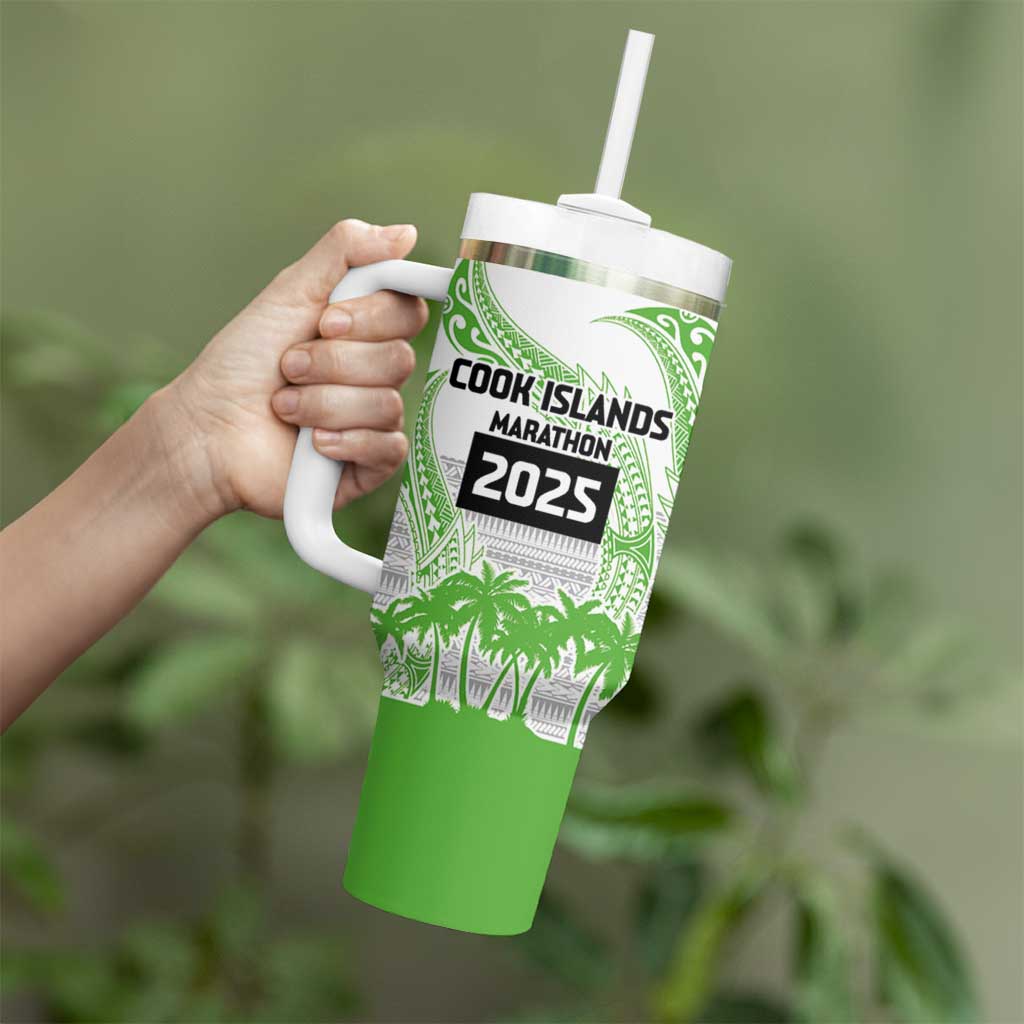 Cook Islands Marathon 2025-Pursuit in Paradise Tumbler With Handle Green Color LT03 - Polynesian Pride