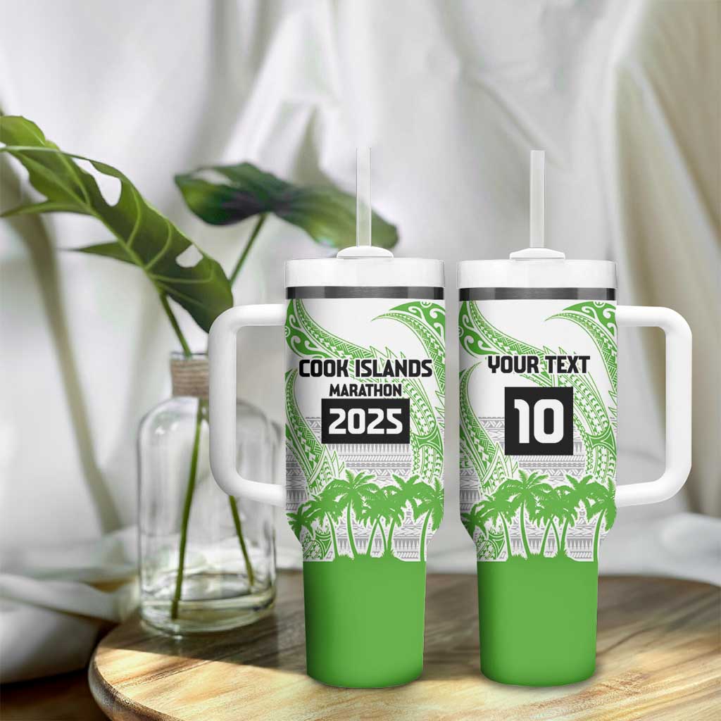Cook Islands Marathon 2025-Pursuit in Paradise Tumbler With Handle Green Color LT03 - Polynesian Pride