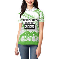 Cook Islands Marathon 2025-Pursuit in Paradise Women Polo Shirt Green Color