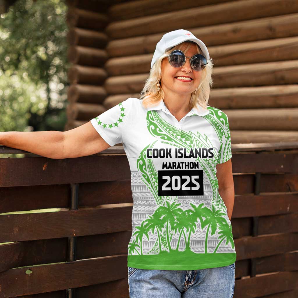 Cook Islands Marathon 2025-Pursuit in Paradise Women Polo Shirt Green Color