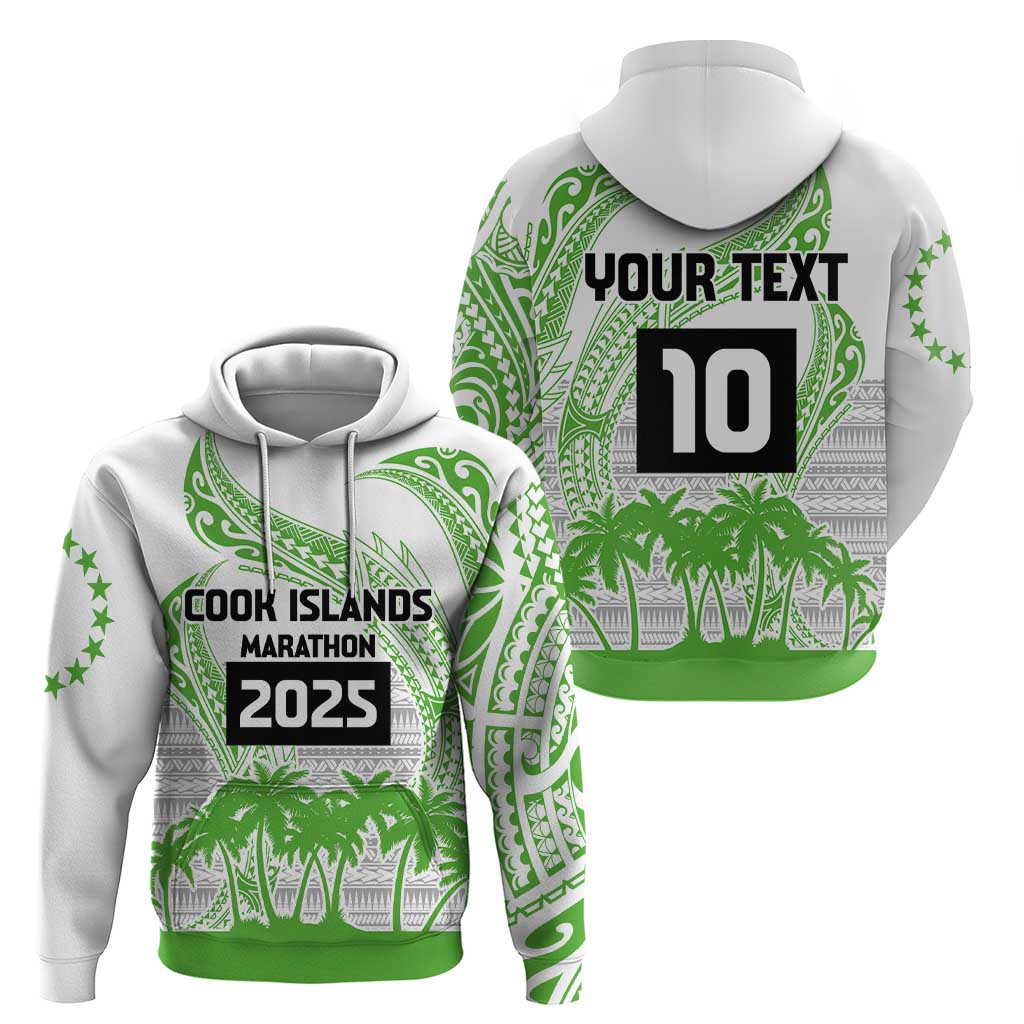 Cook Islands Marathon 2025-Pursuit in Paradise Zip Hoodie Green Color