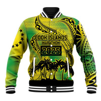 Cook Islands Marathon 2025-Pursuit in Paradise Baseball Jacket Special Edition LT03 Unisex Yellow-Green - Polynesian Pride