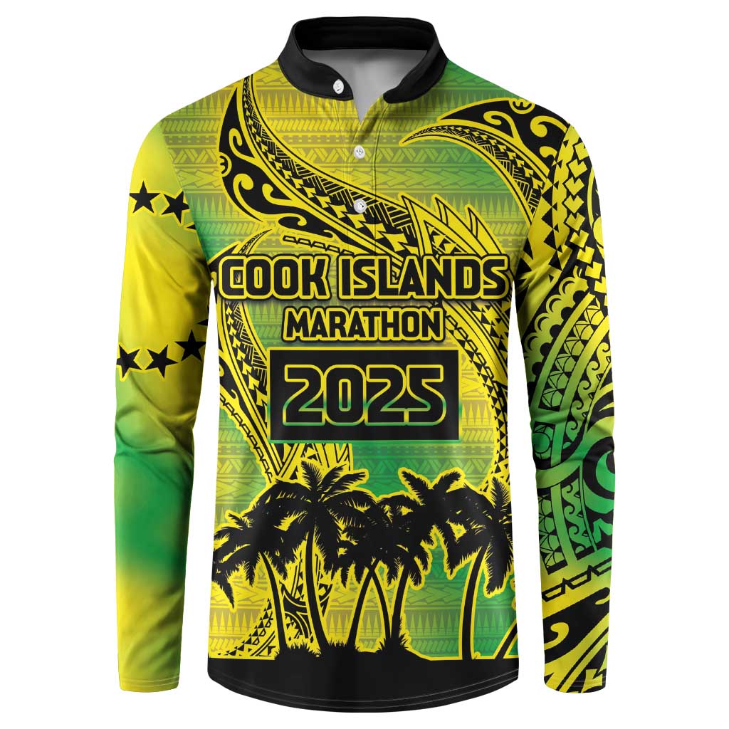 Cook Islands Marathon 2025-Pursuit in Paradise Button Sweatshirt Special Edition LT03 Yellow-Green - Polynesian Pride