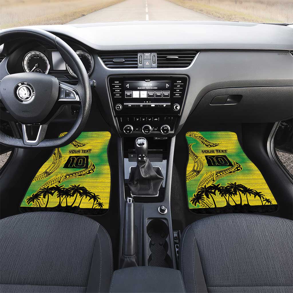 Cook Islands Marathon 2025-Pursuit in Paradise Car Mats Special Edition LT03 Set 2pcs - Front Yellow-Green - Polynesian Pride