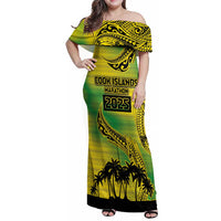 Cook Islands Marathon 2025-Pursuit in Paradise Family Matching Off Shoulder Maxi Dress and Hawaiian Shirt Special Edition