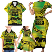 Cook Islands Marathon 2025-Pursuit in Paradise Family Matching Short Sleeve Bodycon Dress and Hawaiian Shirt Special Edition