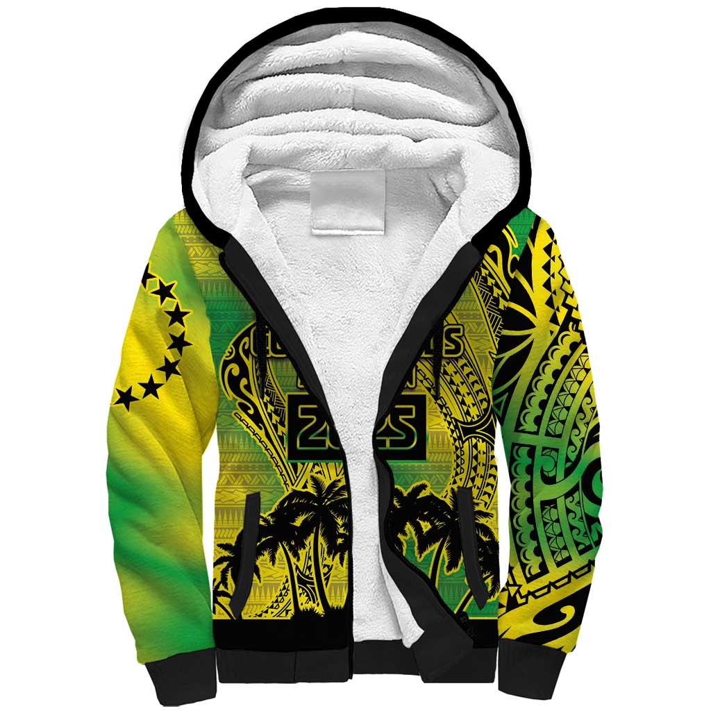 Cook Islands Marathon 2025-Pursuit in Paradise Sherpa Hoodie Special Edition LT03 Unisex Yellow-Green - Polynesian Pride