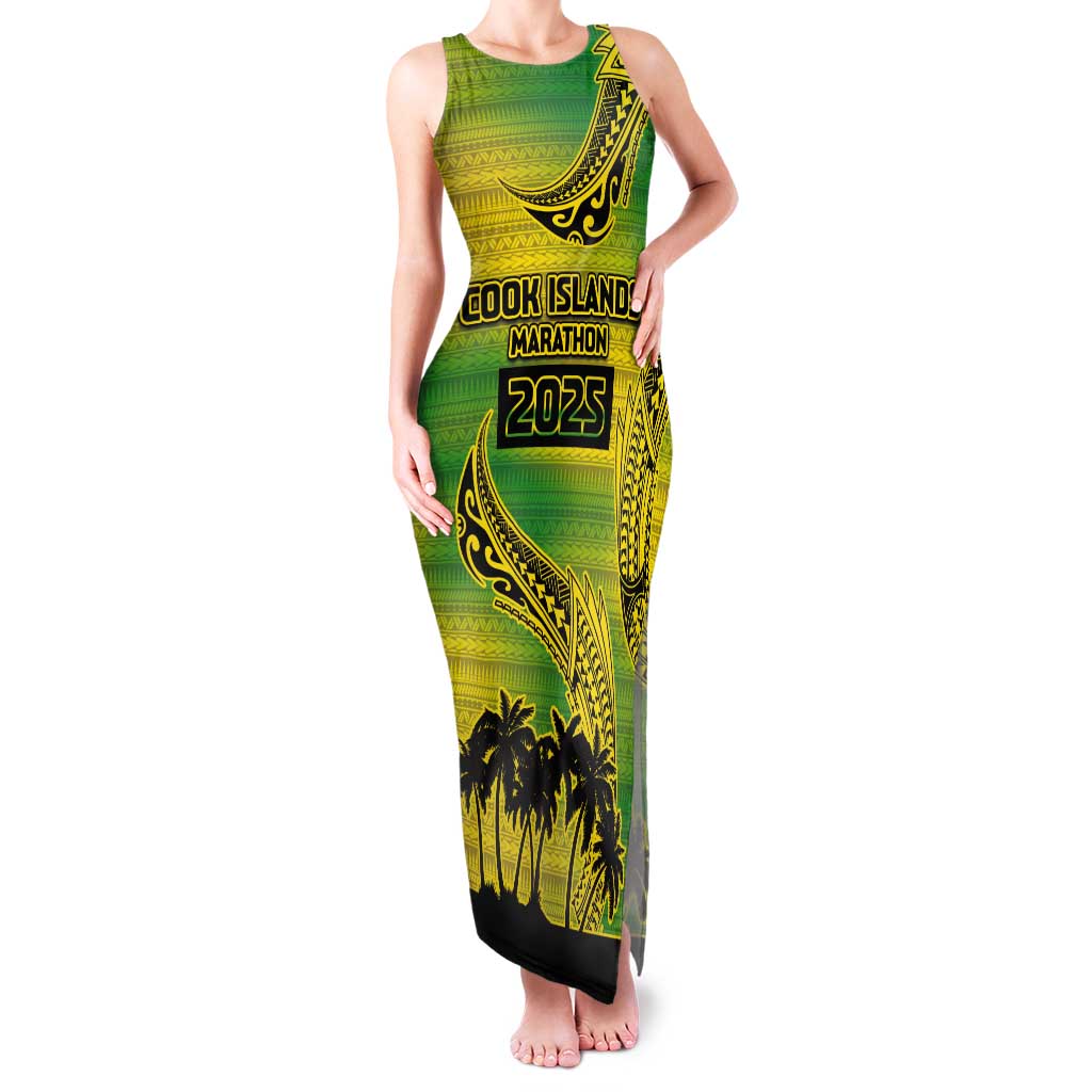 Cook Islands Marathon 2025-Pursuit in Paradise Tank Maxi Dress Special Edition LT03 Women Yellow-Green - Polynesian Pride