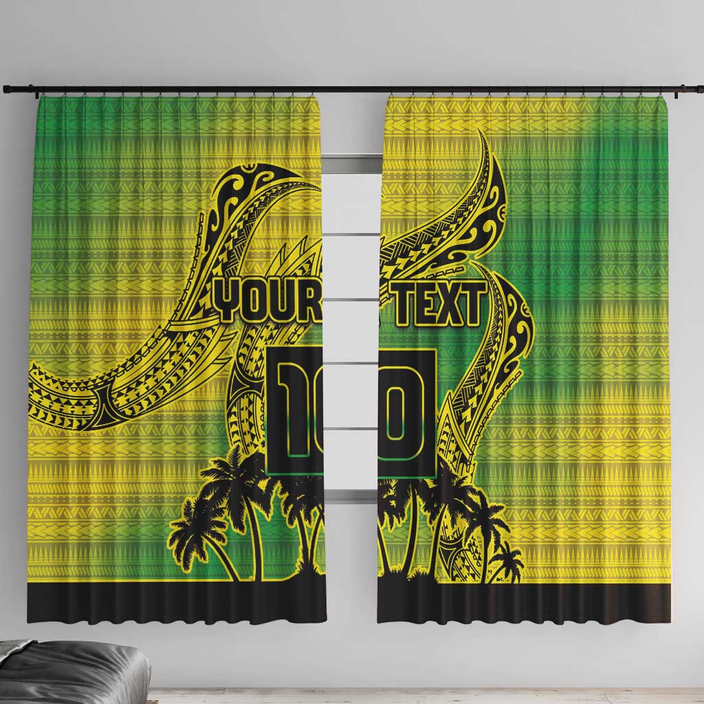 Cook Islands Marathon 2025-Pursuit in Paradise Window Curtain Special Edition LT03 With Hooks Yellow-Green - Polynesian Pride