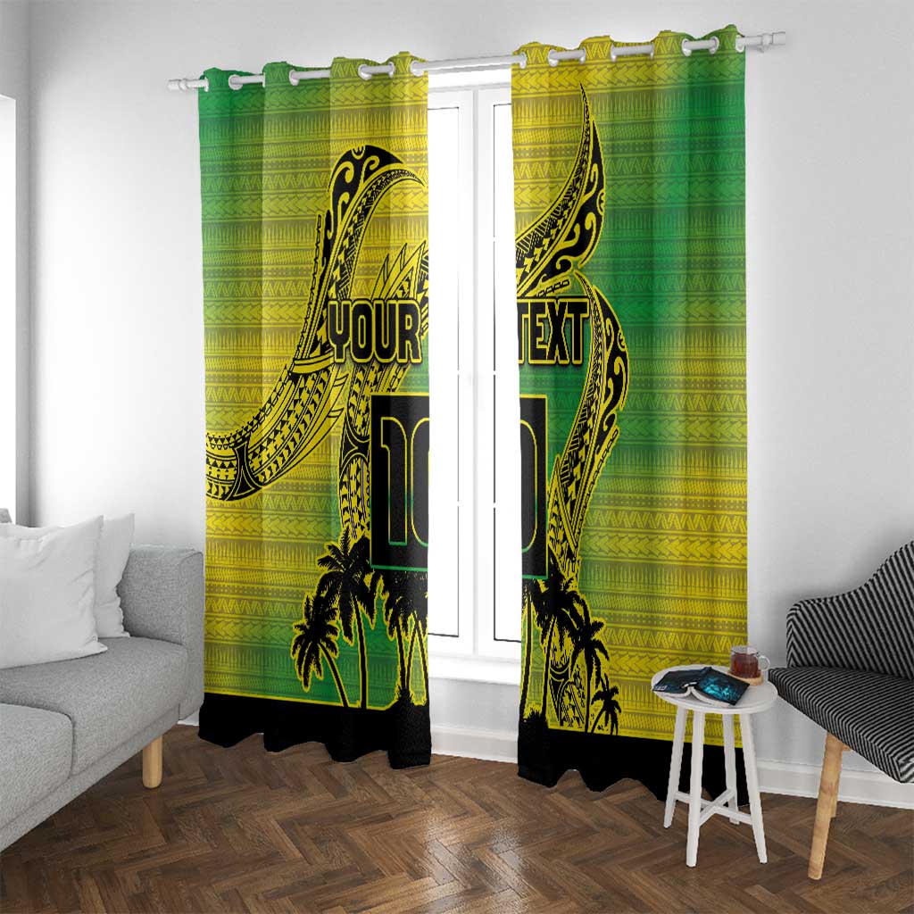 Cook Islands Marathon 2025-Pursuit in Paradise Window Curtain Special Edition LT03 With Grommets Yellow-Green - Polynesian Pride