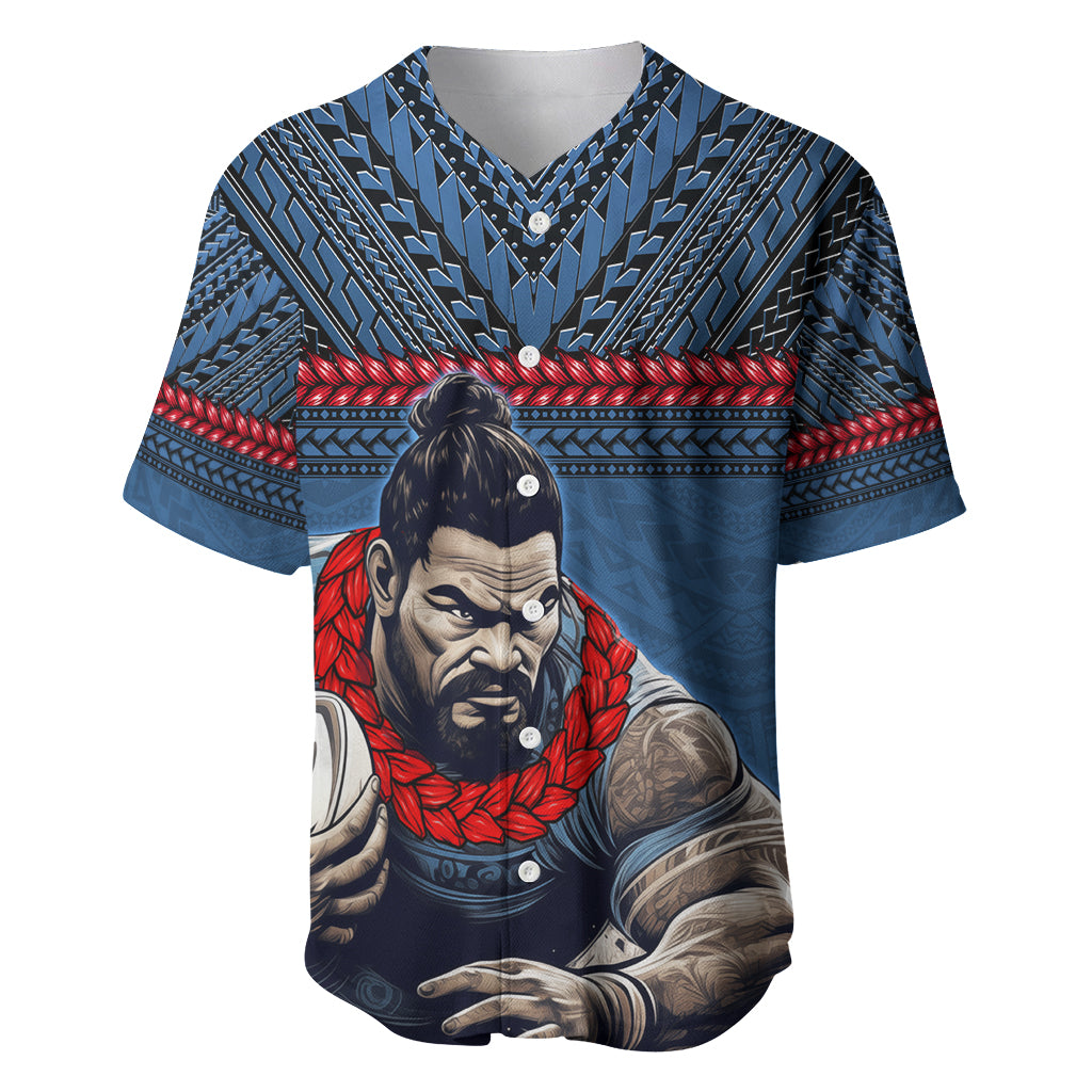 Custom Toa Samoa Rugby Baseball Jersey Samoan Warrior Ula Fala Tribal Pattern LT03