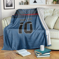 Custom Toa Samoa Rugby Blanket Samoan Warrior Ula Fala Tribal Pattern LT03 Blue - Polynesian Pride